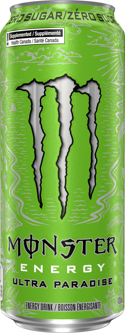 MONSTER ENERGY, Ultra Paradise, 473 mL Cans (12 Pack) – Zero Sugar Energy Drink