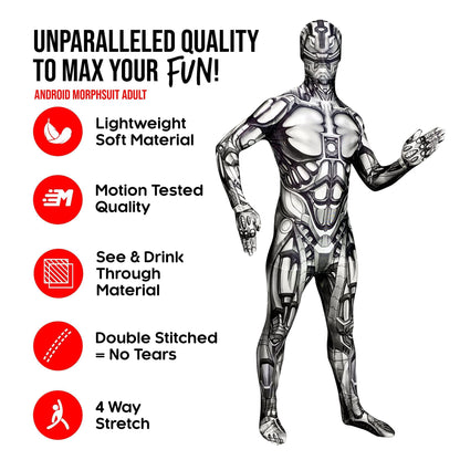 Morphsuits Monster The Android, Multi, Medium Skinsuit