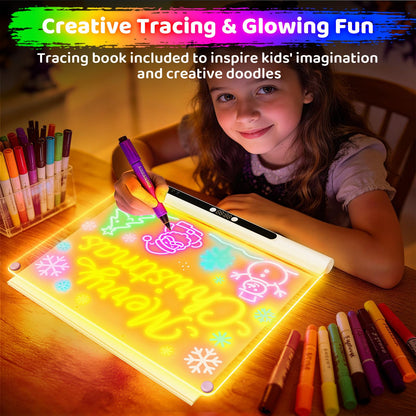 Geokay 16“ Rechargeable LED Drawing Board, 9-Color Light Modes with Timer 🍁 All In One Marketplace Canada