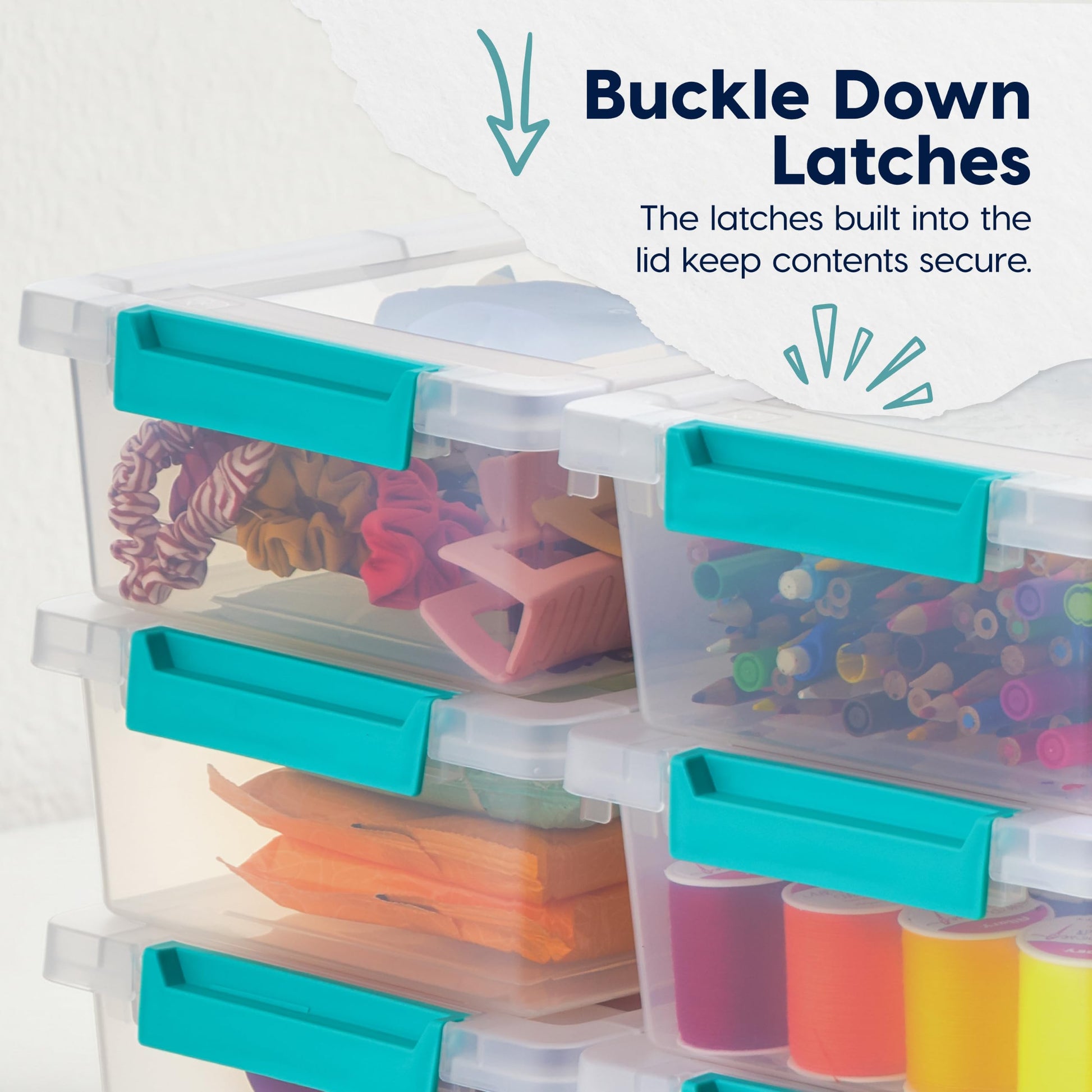 IRIS USA Storage Bins with Lids |Made in USA| 2 Qt - (6-Pack) - Clear IRIS USA