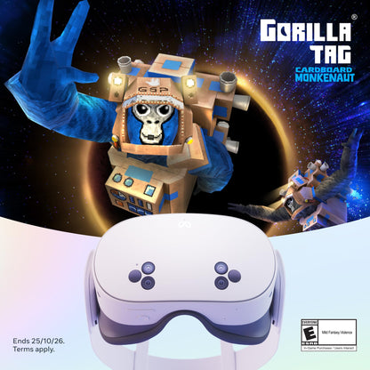Meta Quest 3S 128GB | VR Without Wires — Gorilla Tag Cardboard Monkenaut Bundle — Amazon Exclusive- Access to 100+ Games with a 3-Month Trial of Meta Horizon+ Included