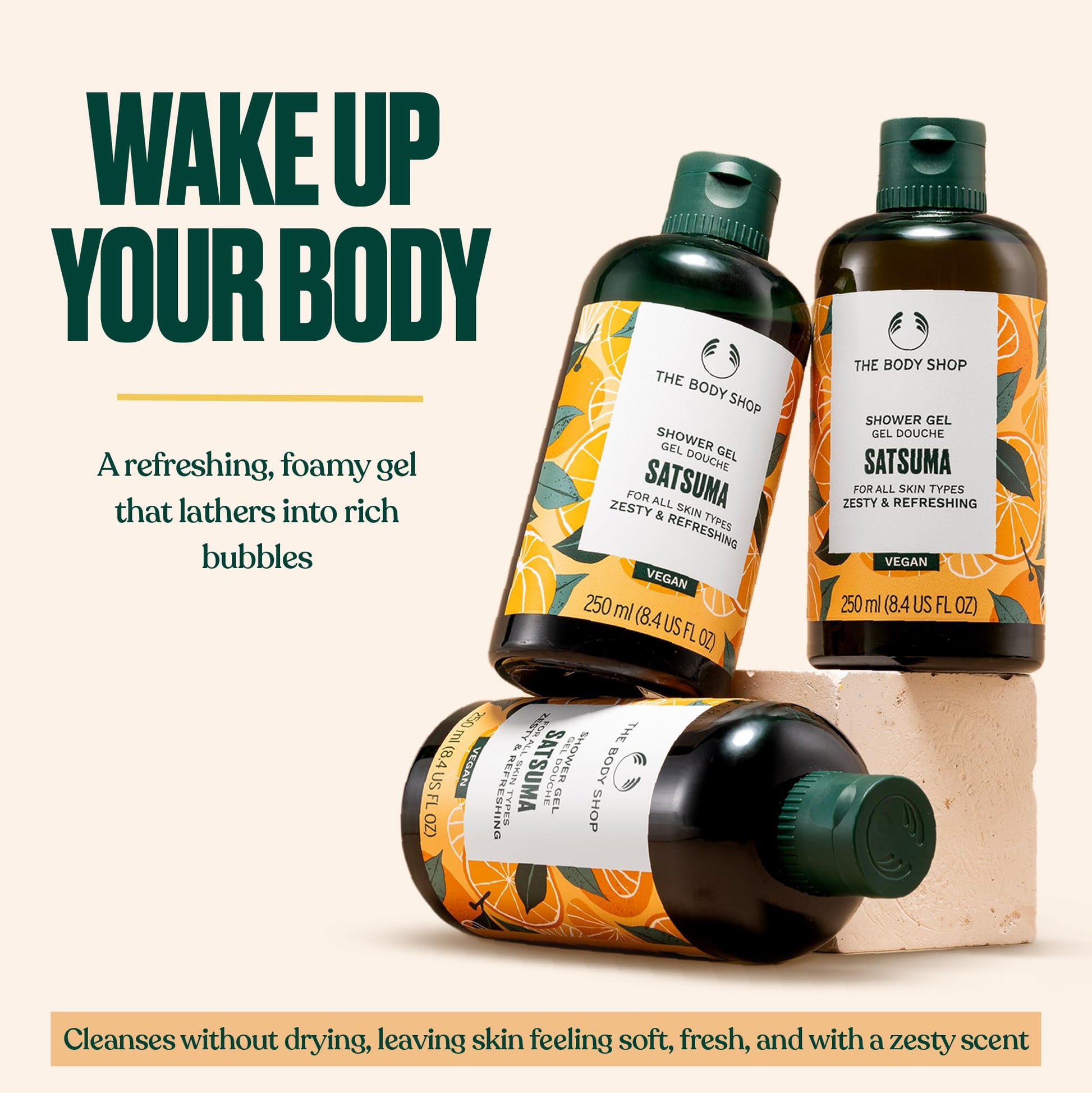 The Body Shop Satsuma Shower Gel 750 ml | Energizing Citrus Body Wash & Natural Shower Gel for Men & Women | Refreshing Cleanser - Available at All In One Marketplace Canada