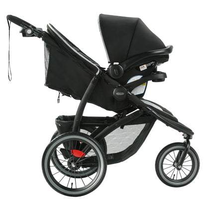Graco FastAction Jogger LX Travel System, Compact Jogging Baby Stroller and Car Seat Combo with SnugRide SnugLock 35 Lite Infant Car Seat, Rear-Facing from 1.8-16 kg (4-35 lb), Mansfield