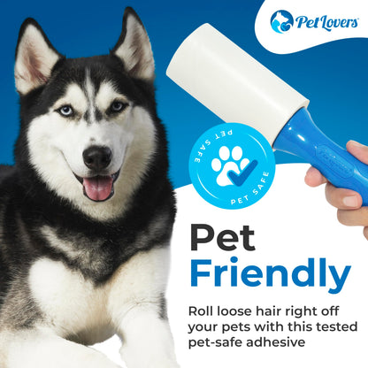 PetLovers Extra Sticky Lint Roller Bulk Value Set 3 Rollers 7 Refills 1,000 Sheets for Pet Hair Removal, Dog and Cat Lint Remover