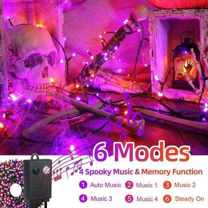 MZD8391 105FT 300LED Halloween Light, Orange Purple Christmas Light & Music 🍁 All In One Marketplace Canada
