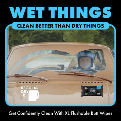 DUDE Wipes Flushable Wet Wipes Dispenser (3 Packs 48 Wipes), Unscented Wet Wipes with Vitamin-E & Aloe for at-Home Use, Septic and Sewer Safe - Available at All In One Marketplace Canada