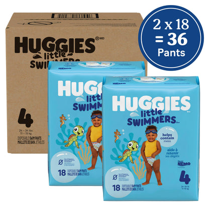 HUGGIES Disposable Swim Diapers - Size 4 Medium, Huggies Little Swimmers, 36 ct