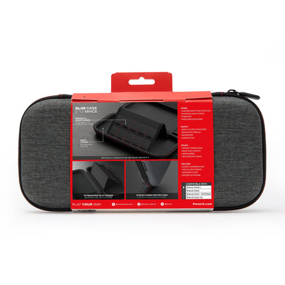 PowerA Slim Case for Nintendo Switch 2 - Dark Heather Grey, Officially Licensed, Protective Case, Holds 10 Game Cards, Padded Screen Protector, Built-in Play Stand