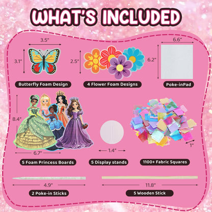 Poke Art Princess Kit Gift 10 Pcs Set,Crafts For Kids Ages 4-8, Diy Craft Kits With & Arts And Crafts For Kids.4, 5, 6, 7, 8, 9,10 Christmas Thanksgiving Birthday Gift Stitch Gifts For Girls 🍁 All In One Marketplace Canada