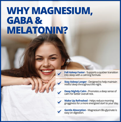 CanPrev Magnesium Bisglycinate Chelated + GABA & Melatonin, 120 Veg Caps, 120-Day Supply, Supports Restful Night, Muscle Function, Promote Relaxation & Balanced Sleep-Wake Cycle, Vegan, No GMO, Gluten - Available at All In One Marketplace Canada