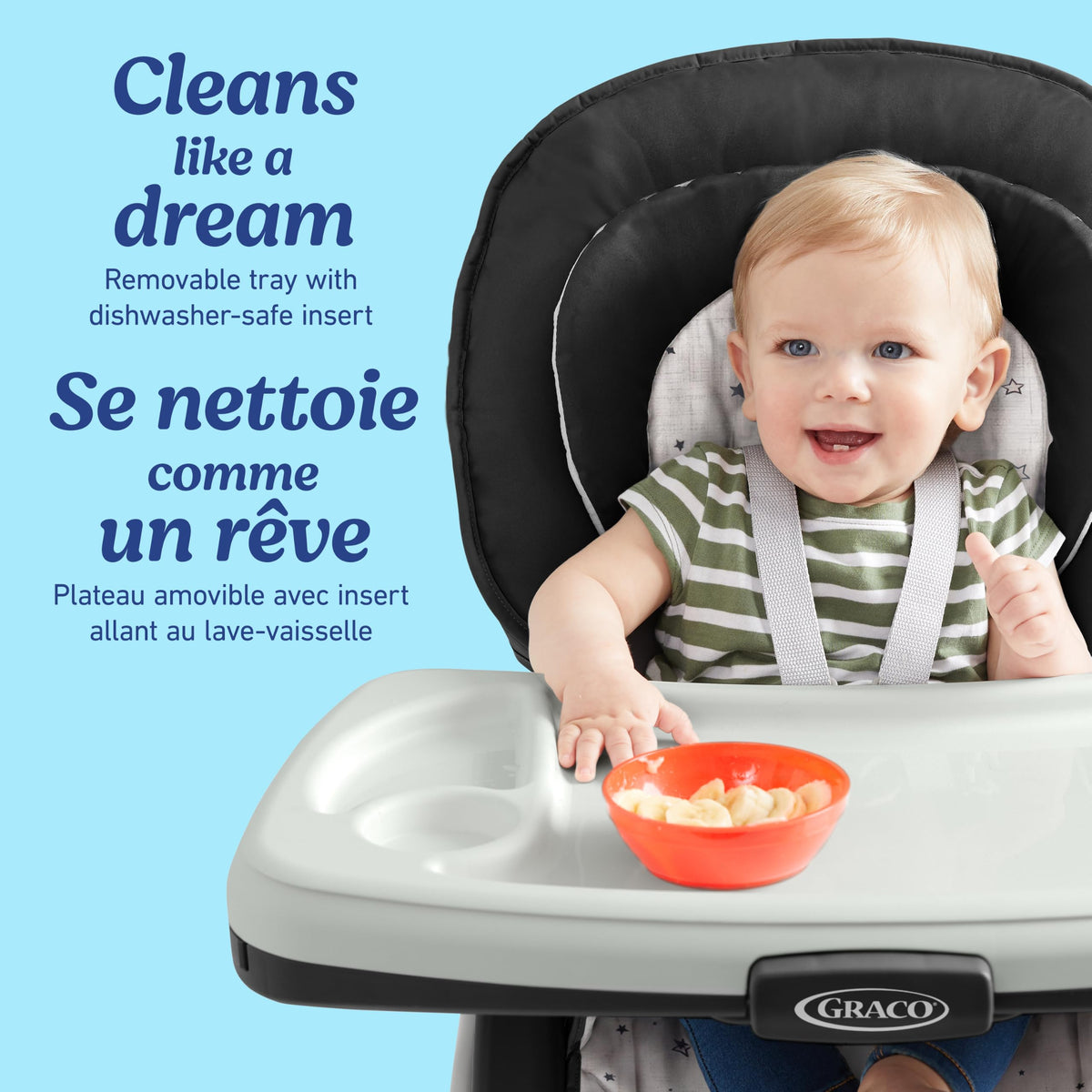 Graco Table2Table LX 6-in-1 Highchair, High Chair & Booster Seat for Babies, Toddlers and Big Kids, Asteroid