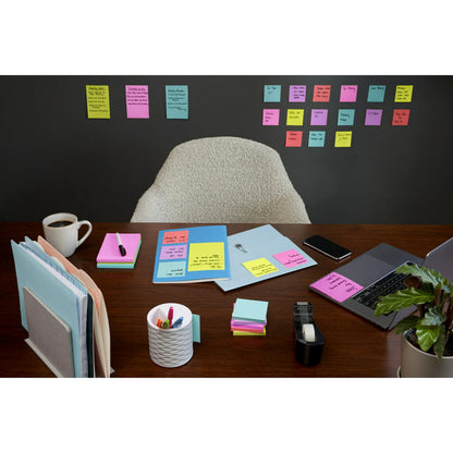 Post-it Super Sticky Notes, 3 x 3 in, Assorted Brights, 24 Pads