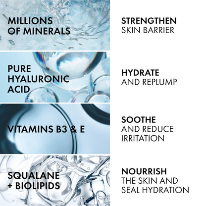 Vichy Minéral 89 face Moisturizer, 100H Moisture Boosting Fragrance Free Rich Cream with Hyaluronic Acid, Niacinamide, Vitamin E & Squalane, for Dry-Very Dry Skin, Recommended by Dermatologists, 50ml VICHY