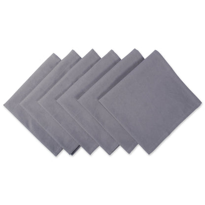 Serviette de table en coton surdimensionnée DII 51 x 51 cm, lot de 6, gris - Parfait pour Halloween, les dîners, les barbecues, les mariages, les fêtes et pour un usage quotidien
