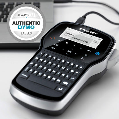 DYMO LabelManager 280 Rechargeable Portable Label Maker, Label Printer for Home & Office Organization - Easy-to-Use, One-Touch Smart Keys, QWERTY Keyboard, PC and Mac Connectivity DYMO