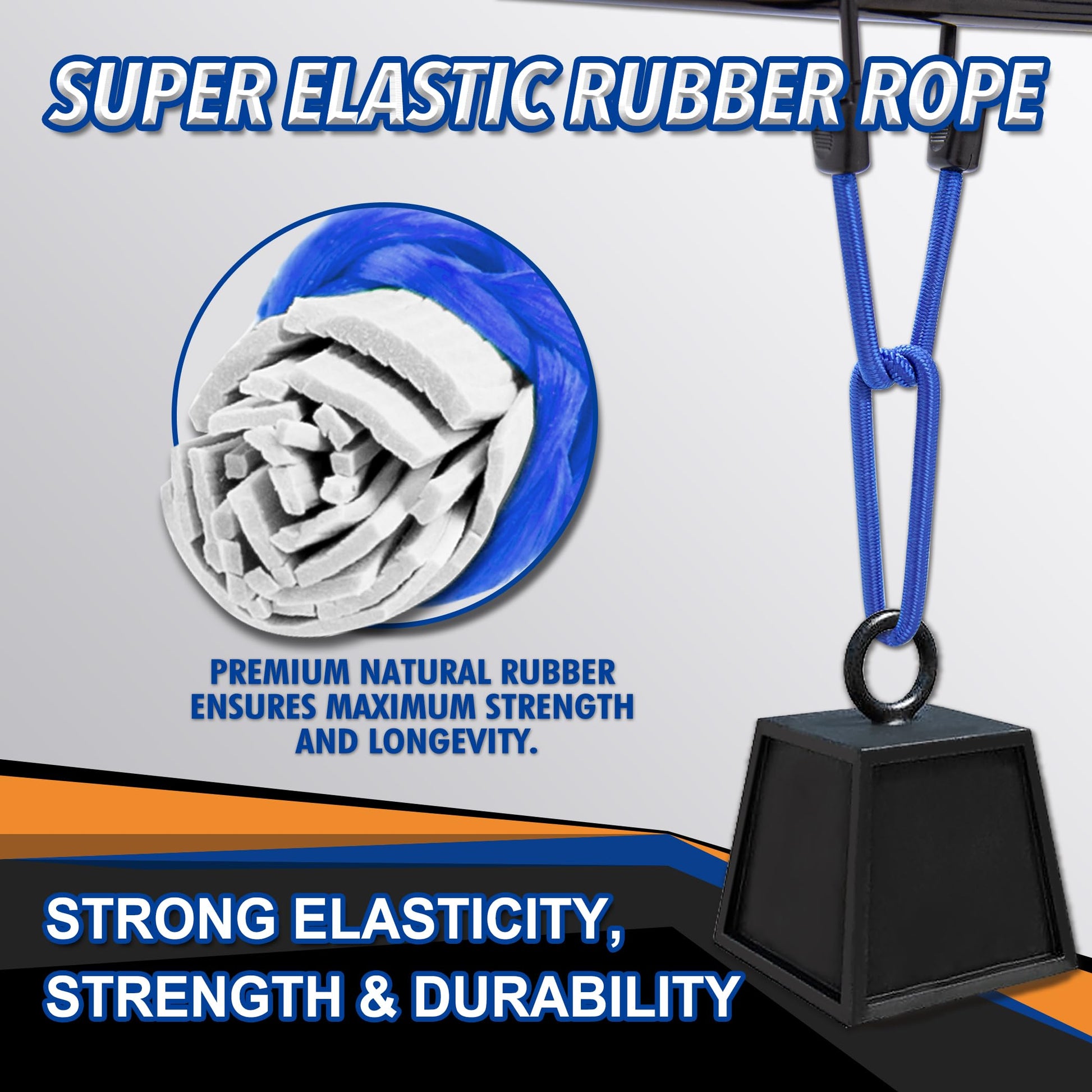 Cartman 32 Piece Bungee Cords Assortment Jar Includes 10" 18" 24" 32" 40" Bungee Cord with Hooks, 8" Canopy Tarp Ball Ties and Tarp Clips - Available at All In One Marketplace Canada