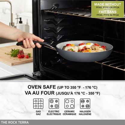 Starfrit The Rock Terra 30cm Ceramic Deep Fry Pan with Lid, PFAS Free Starfrit