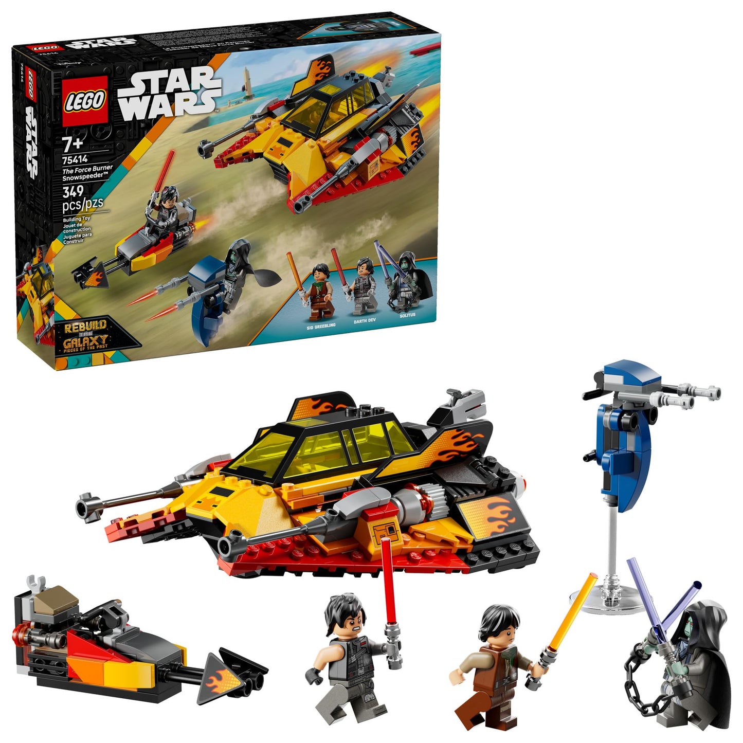 LEGO Star Wars: Rebuild The Galaxy The Force Burner Snowspeeder Building Toy - 2 in 1 Pretend Play Set W/ 3 Minifigures for Kids, Ages 7+ - Collectible Room Decor & Gift Idea for Boys & Girls - 75414 LEGO