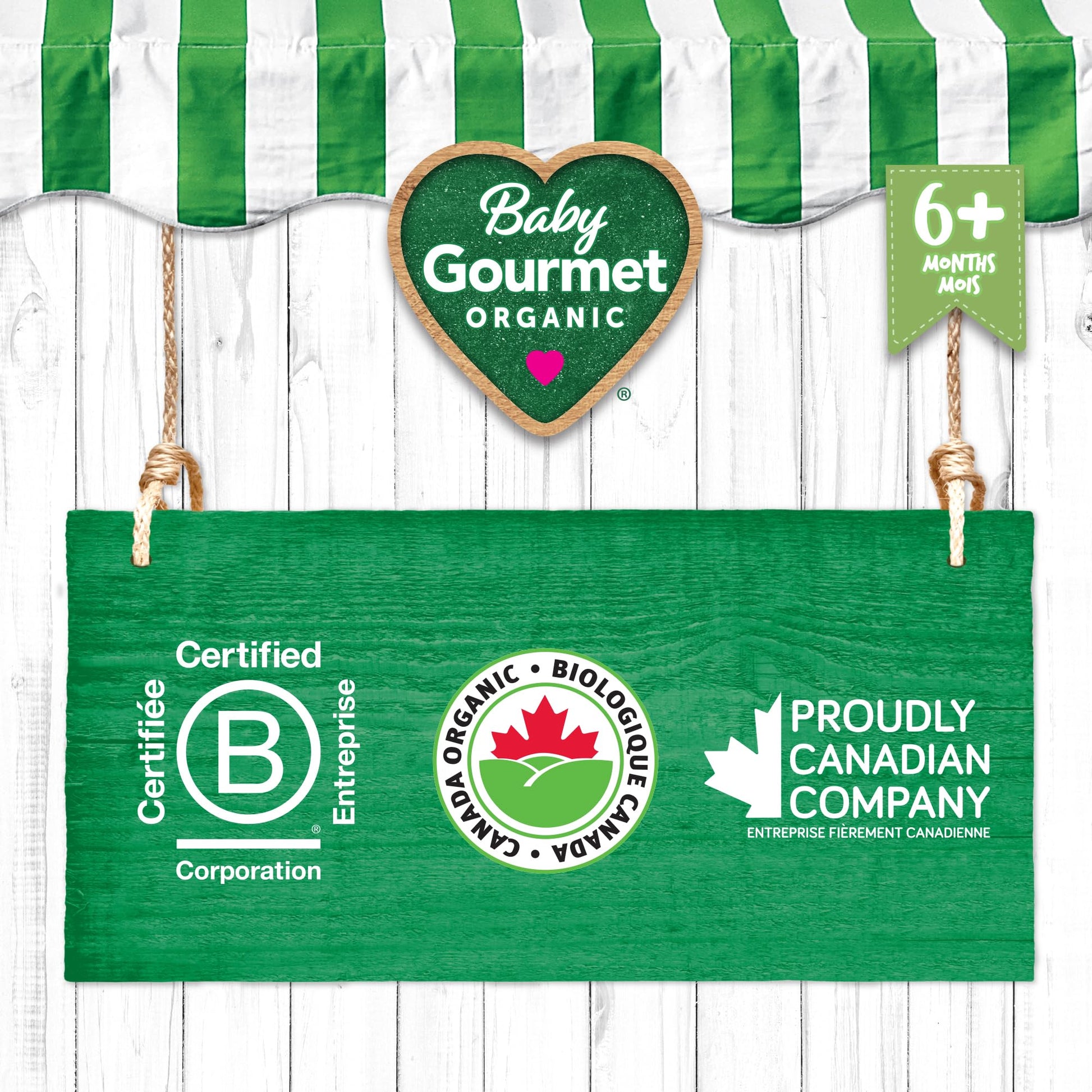Baby Gourmet Banana Apple Kale Purée, 12 × 128 mL Pouches | 6 Months+ | Organic Baby Food | No Added Sugar or Salt | Made in Canada Baby Gourmet