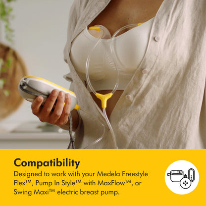 Medela Hands-free Collection Cups, Compatible with Freestyle Flex, Pump in Style with MaxFlow, and Swing Maxi Electric Breast Pumps, 1 set of 2 cups Medela