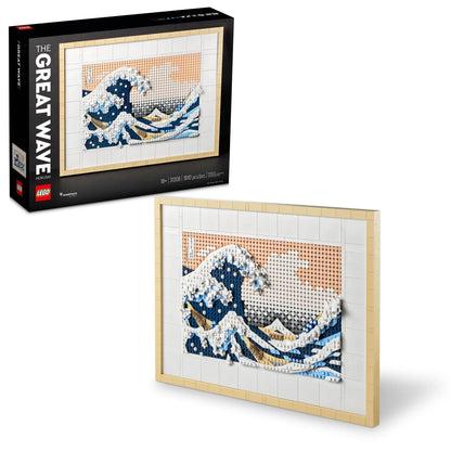 LEGO Art Hokusai – The Great Wave, 3D Japanese Wall Art, Framed Ocean Canvas Picture for Home or Office Décor, Creative DIY Activity, Arts & Crafts Kit, Hobbies for Adults, 31208 LEGO