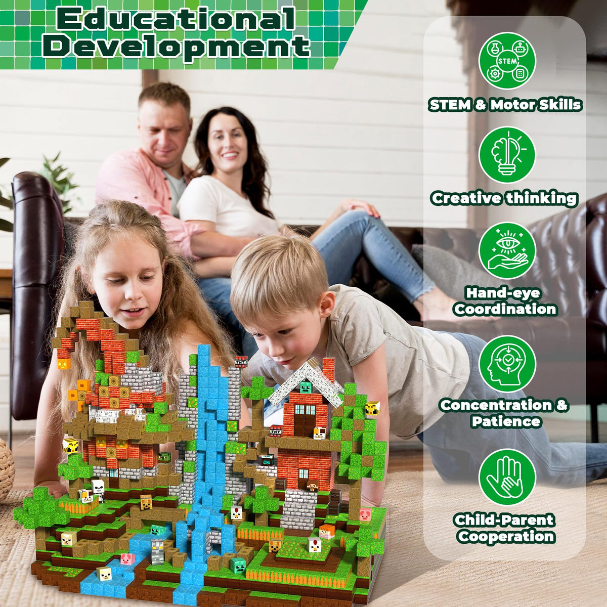 ToyUnited Magnetic Blocks 300 Pieces Build Mega Forest Castle, Cute Fun Magnetic Building Blocks Stacking Toys, Montessori Sensory Toy for Kids Aged 3+ 4 5 6 7 8 Years Old Boys Girls Gift Christmas 🍁 All In One Marketplace Canada