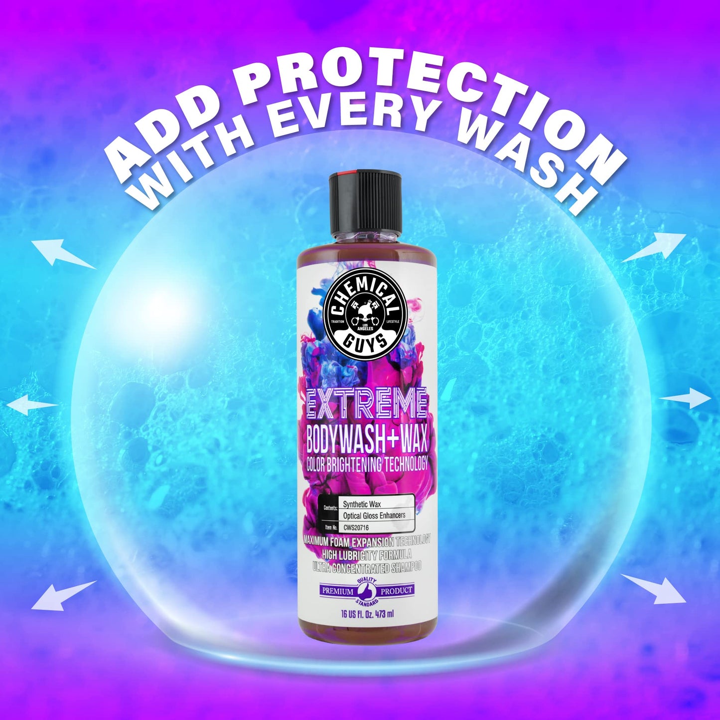 Chemical Guys Extreme Bodywash & Wax Foaming Car Wash Soap, (Works with Foam Cannons, Foam Guns or Bucket Washes) Safe for Cars, Trucks, Motorcycles, RVs & More, 1.89 L, Grape Scent 🍁 All In One Marketplace Canada