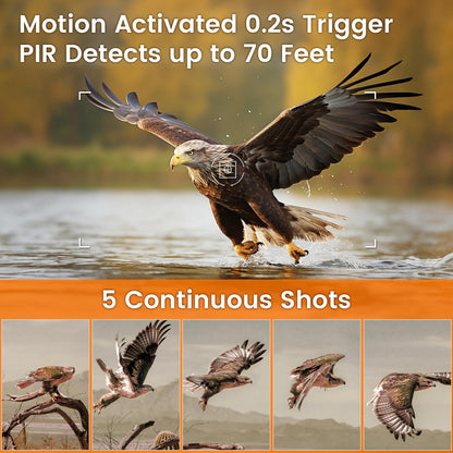 XTU Solar Trail Camera WiFi Bluetooth, 64MP 4K Game Camera with Night Vision Motion Activated 0.2s Trigger, IP66 Waterproof Wildlife Camera with 22pcs 850nm Low Glow IR LEDs (SD Card Not Included) - Available at All In One Marketplace Canada