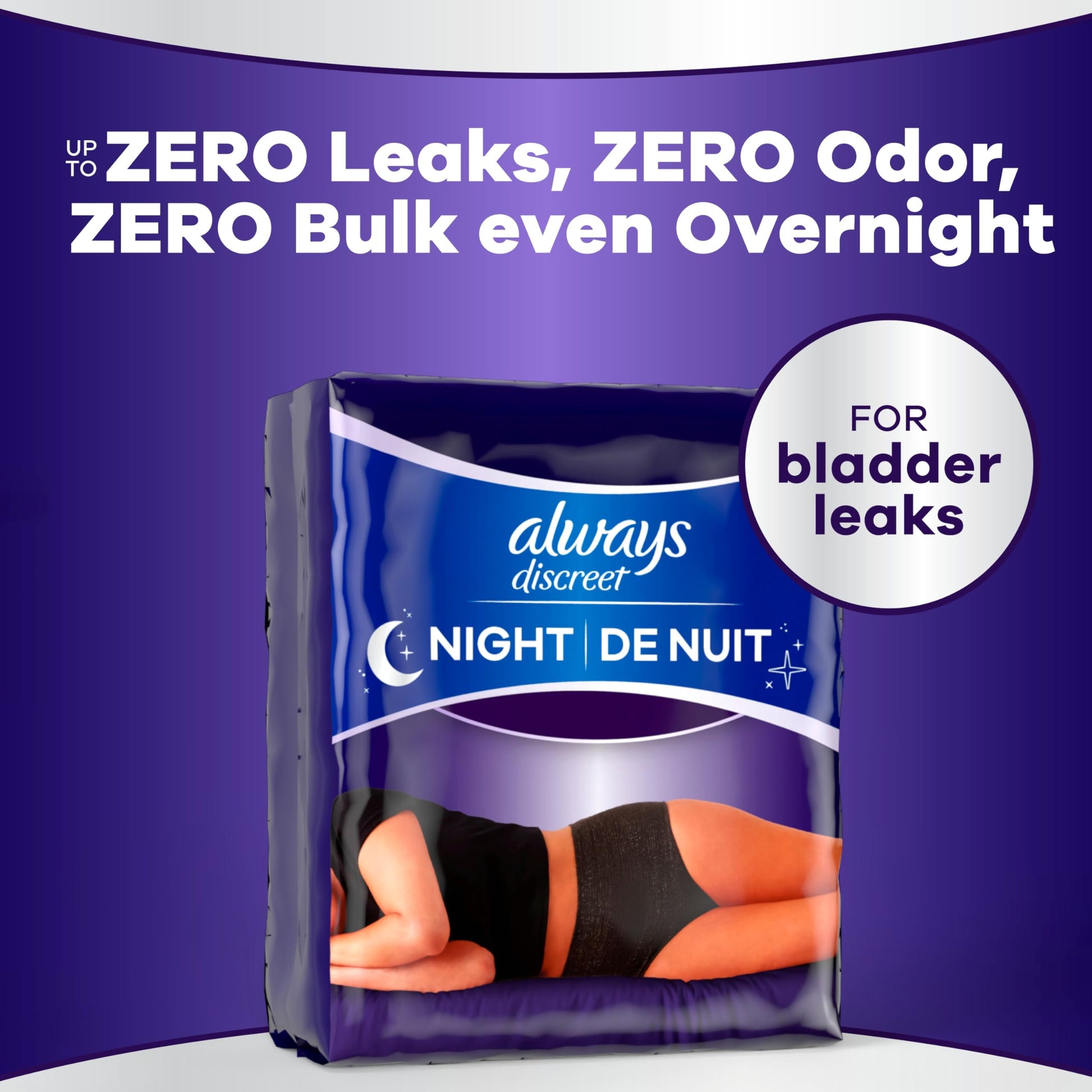 Always Discreet Night, Reimagined Adult Diapers for Women, Overnight Incontinence Underwear L, 14 Count - Available at All In One Marketplace Canada