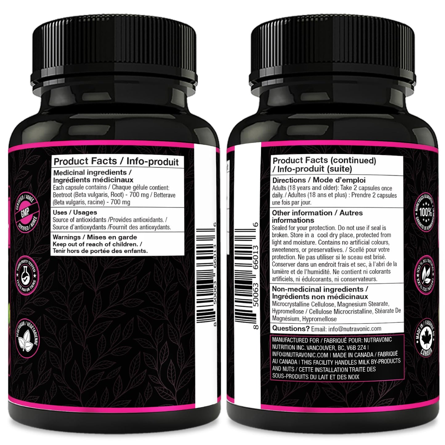 *BONUS SIZE* 180 Capsules of High Potency Organic Beetroot Capsules | 1,400mg per serving (700mg per capsule x2) Canadian Made Beet Root Powder | Antioxidant Support | Support Active Energy Lifestyle | A Natural Super Food | Quality Assured - Available at All In One Marketplace Canada