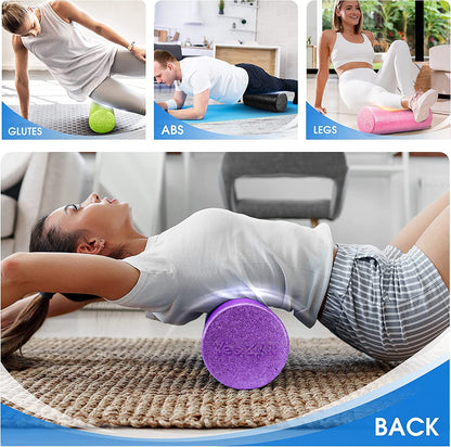 Yes4All High-Density EPP Round Back Roller Foam, Foam Roller for Yoga, Pilates & Stretching - 12, 18, 24, 36 inch