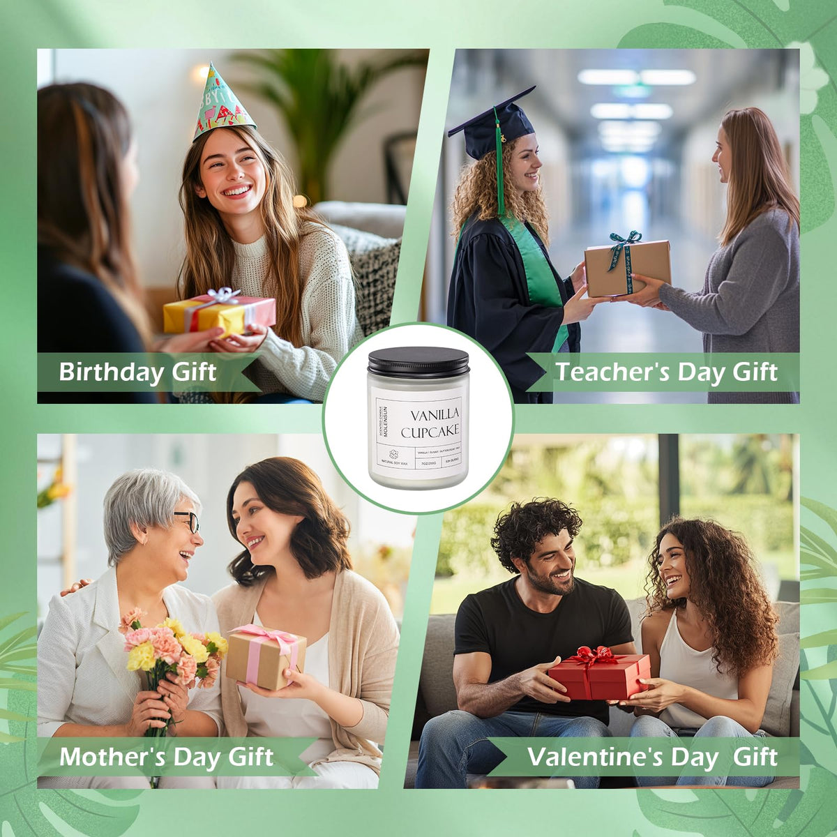 Molensun Vanilla Cupcake Scented Candle, Natural Soy Wax, 7 oz 🍁 All In One Marketplace Canada