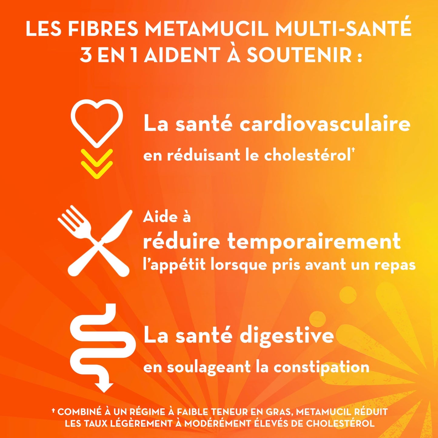 Metamucil Daily Fibre Supplement, Real Sugar, Orange Flavour Psyllium Husk, Multi-Health Benefit Daily Fibre Supplement, Plant-Based, Gluten-Free Powder, 72 Servings