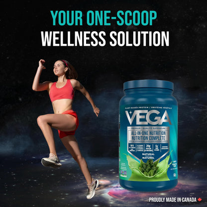 Vega Premium All-in-One Nutrition Protein Powder – 20g Plant-Based Vegan Protein, Vitamins & Probiotics, Natural, 862g (22 Servings) 🍁 All In One Marketplace Canada