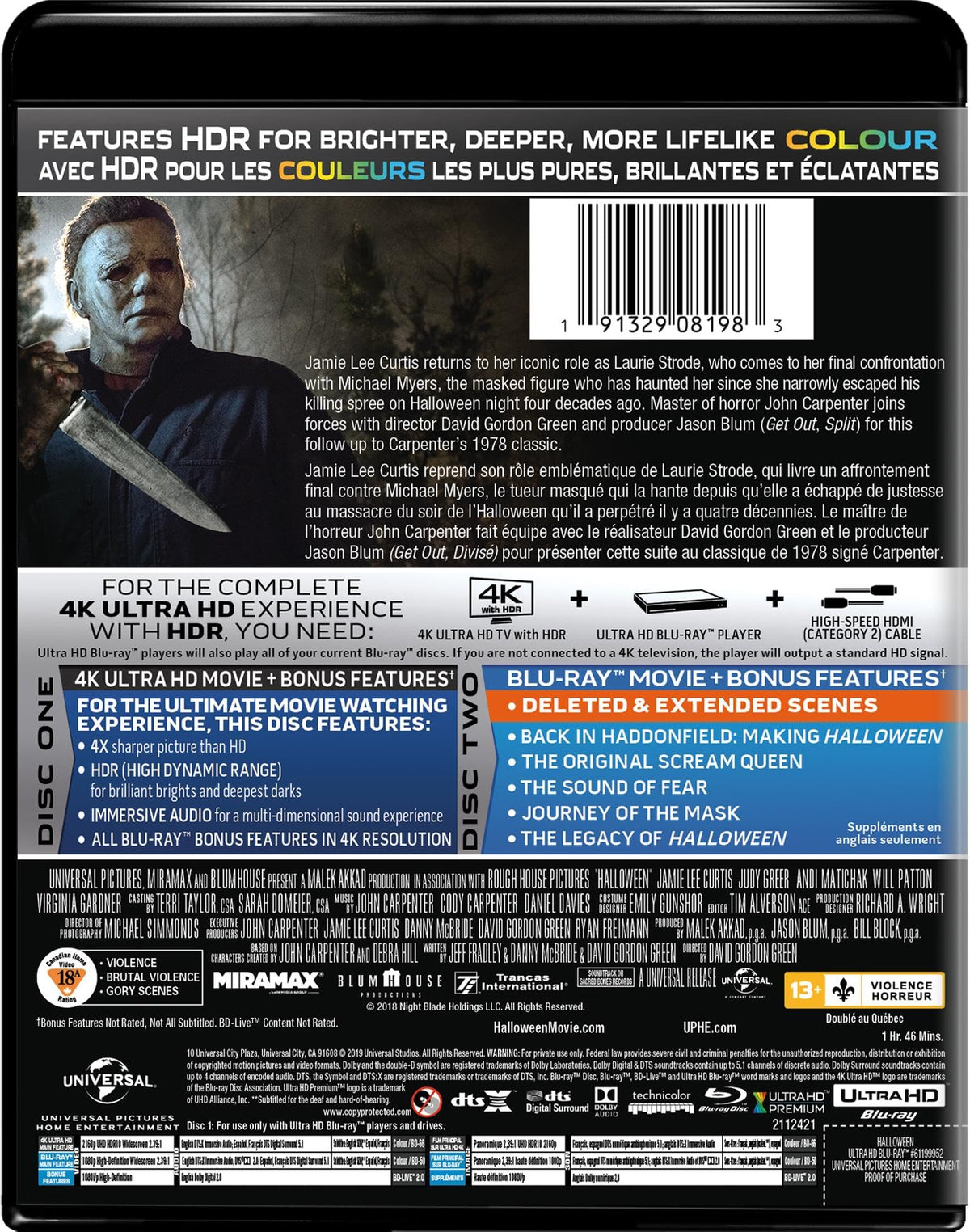 Halloween (2018) - 4K Ultra HD + Blu-ray (Bilingual)