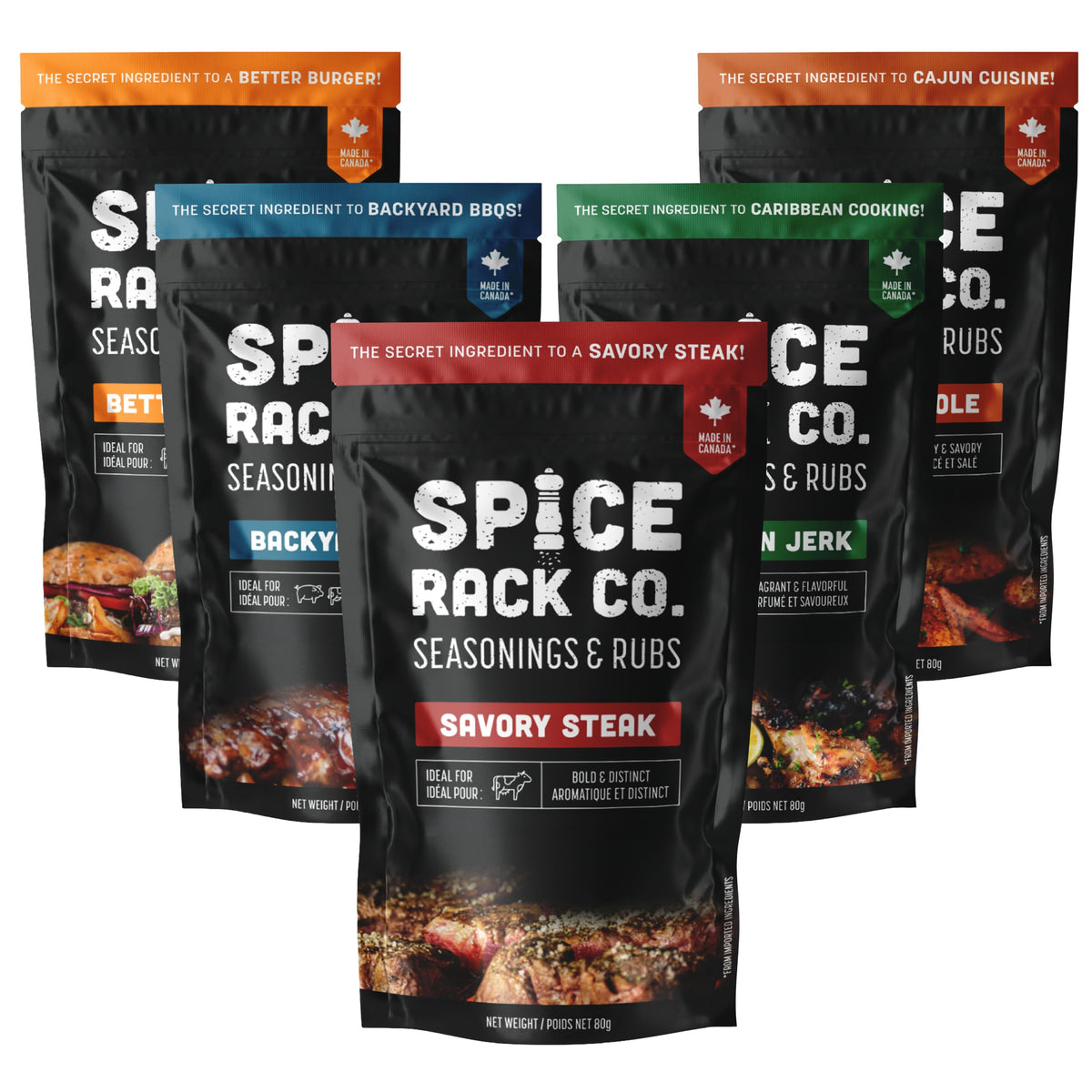 Spice Rack Co. BBQ Spices And Rubs Gift Set, BBQ Seasoning And Rubs 5-Pack 🍁 All In One Marketplace Canada