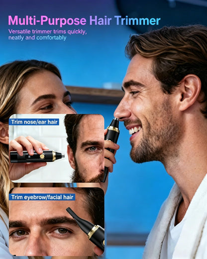 Nose Hair Trimmer 2026 Professional Nose Trimmer for Men and Women, Painless IPX7 Waterproof Eyebrow & Facial Hair Removal,USB Rechargeable with LED Display Dual-Edge Blades, Black - Available at All In One Marketplace Canada