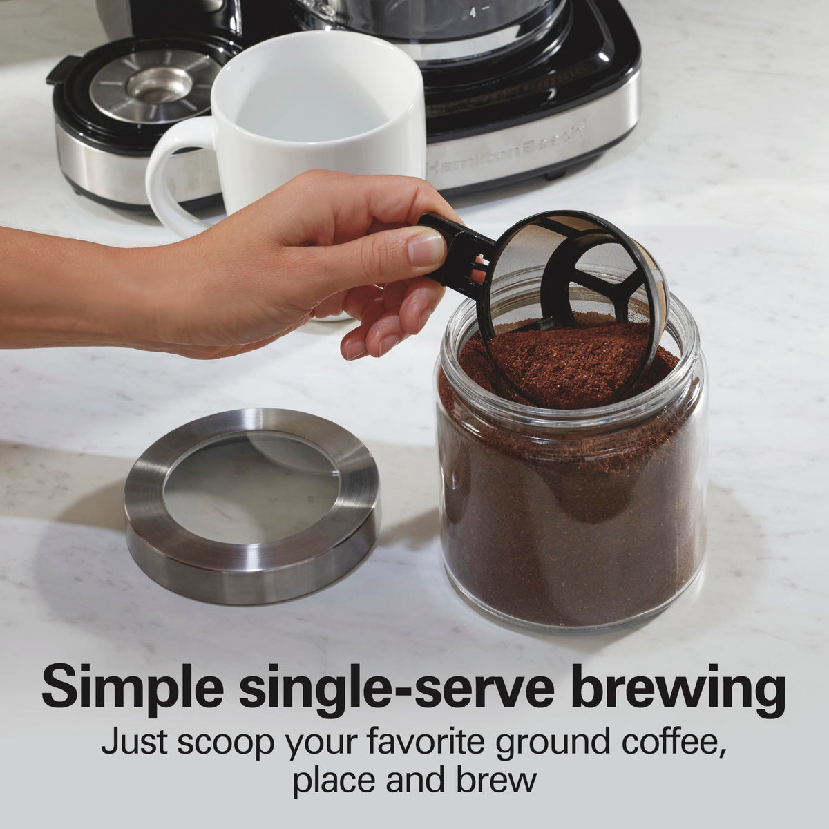 Hamilton Beach Single Serve Coffee Brewer and Full Pot Coffee Maker, 2-Way (49980A)