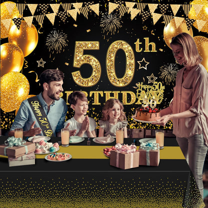 YeohJoy 50th Birthday Decorations for Men Women Black Gold 🍁 All In One Marketplace Canada