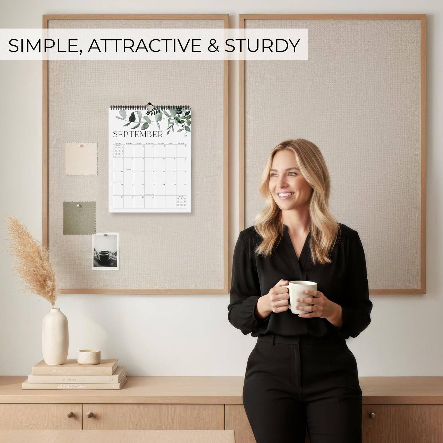 Aesthetic 2026-2027 Wall Calendar - Runs from January 2026 Until July 2027 - The Perfect Modern Greenery Calendar Planner for Easy Organizing