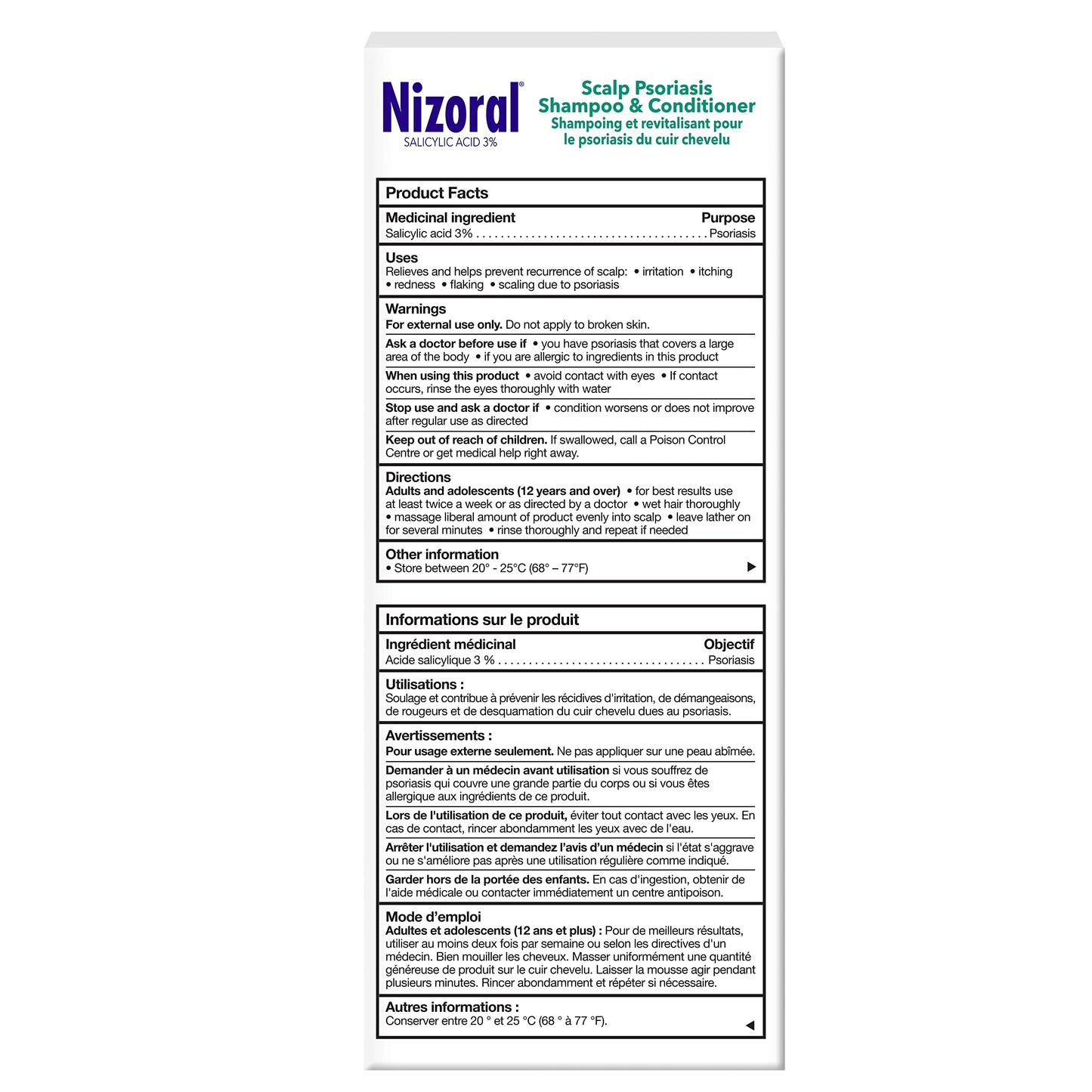 Nizoral Scalp Psoriasis Shampoo - Maximum Strength 200ml - Available at All In One Marketplace Canada