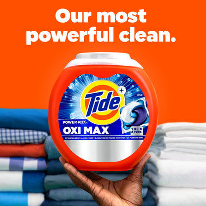 Tide Oxi Max Power PODS Laundry Detergent Pods, Stain Remover Plus Oxi Power, Detergent soap pacs for laundry washing, HE compatible, 63 Count 🍁 All In One Marketplace Canada