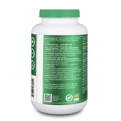Organika Canadian-Made Milk Thistle 250 Mg Bonus Size 220 count- Liver Protectant From Silymarin Seed- 220vcaps - Available at All In One Marketplace Canada