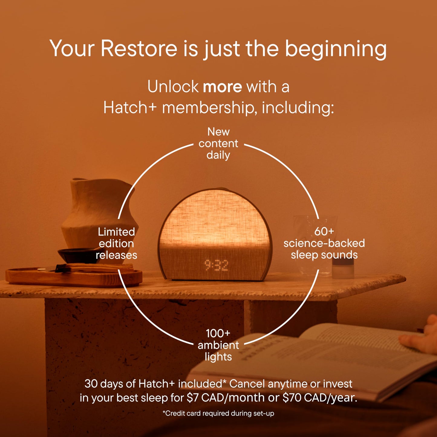 Hatch Restore 3 Sunrise Alarm Clock, Sound Machine, Smart Light (Putty) - White Noise, Screen-Free Sleep Routine - Available at All In One Marketplace Canada