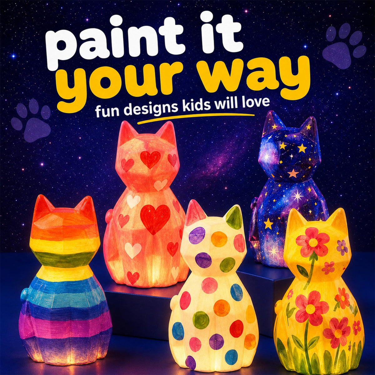 Cat Lamp Painting Kit for Kids, Crafts for Kids 6-8, Gifts for Girls Boys 🍁 All In One Marketplace Canada