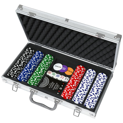 Cardinal Classics, 300-Piece Poker Set with Aluminum Carrying Case & Professional 11.5g Chips Plus 5 Poker Dice, for Adults and Kids Ages 10 and up