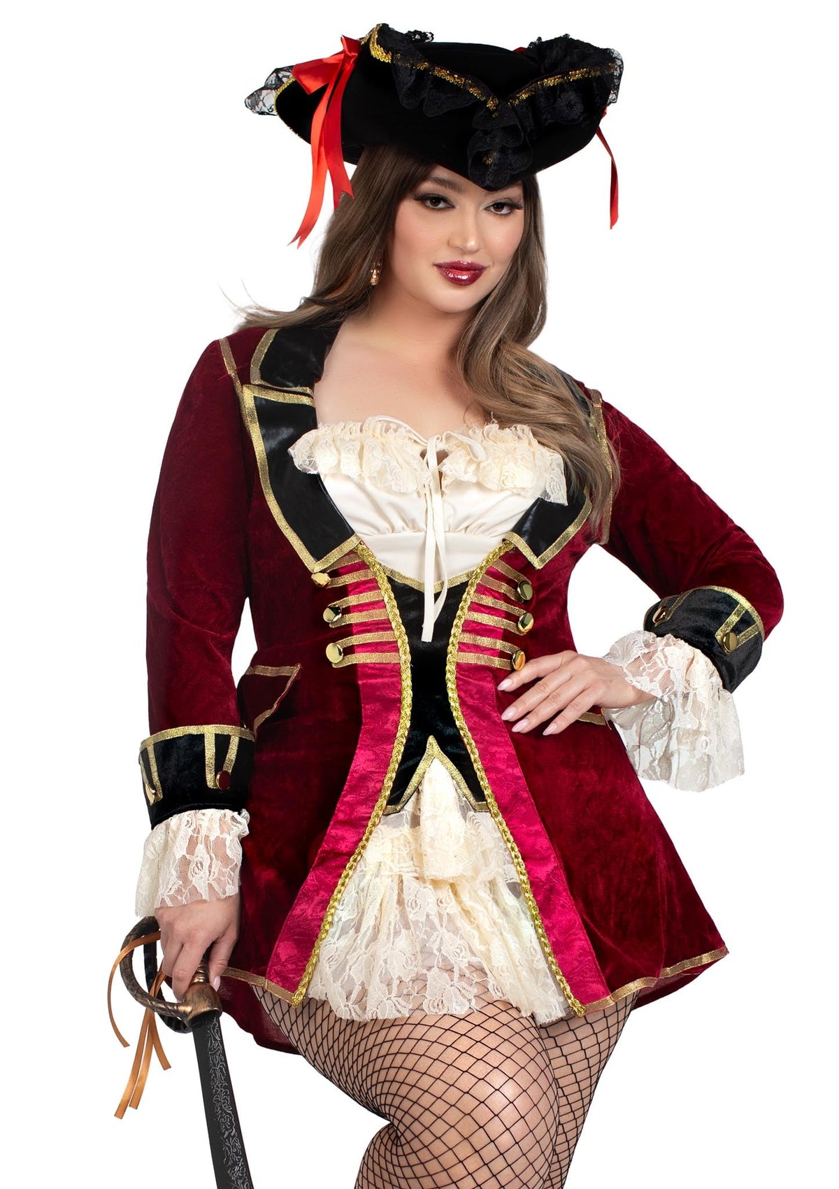 Leg Avenue womens Captivating Captain Halloween Pirate Costume, Multicolor, 2X