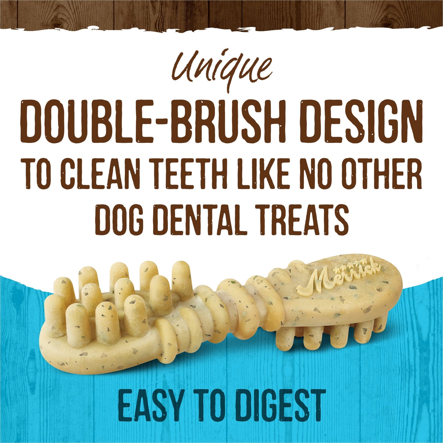 Merrick Fresh Kisses Mint Breath Strips Medium Brush Dental Dog Treat - Value Box (22 ct) Merrick