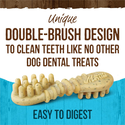 Merrick Fresh Kisses Mint Breath Strips Medium Brush Dental Dog Treat - Value Box (22 ct) Merrick