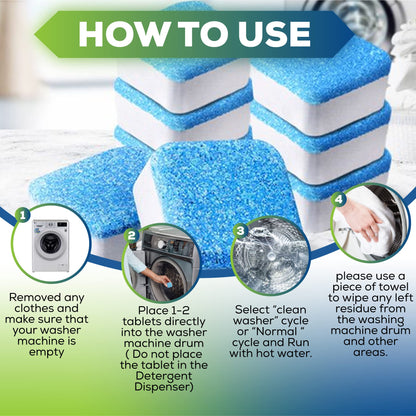 True Fresh Washing Machine Cleaner Tablets, Solid Deep Cleaning Tablet, Finally Clean All Washer Machines Including HE Front Loader Top Load- 15 pack - Available at All In One Marketplace Canada